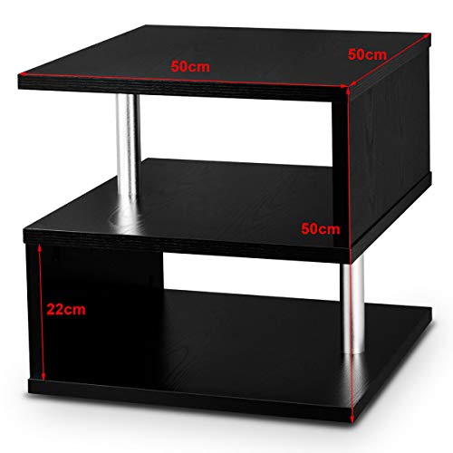 COSTWAY 3-laags bijzettafel bank, bank bijzettafel opbergrek van lage plank voor slaapkamerinrichting Woonkamermeubilair… - Image 7