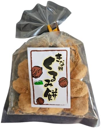 UMAYA - Seiki Kinako Kurumi Walnut Mochi - Japanese Rice Cake Dessert With Walnuts & Roasted Soybean Powder - Sweet, Nutty Umami-Rich Flavor - Soft Jelly-Like Texture - 7.7oz (220g)