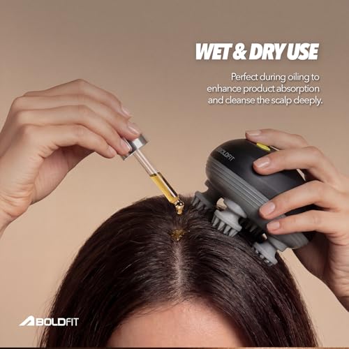 Boldfit Electric Scalp Massager Black Midnight Black - Image 6