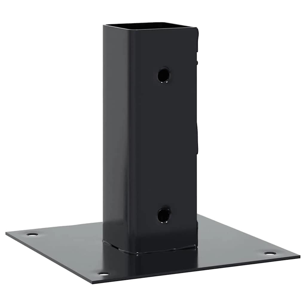 Postes cuadrados 46 x 46 mm, 12 unidades, acero con recubrimiento en polvo, soporte estable para postes de vallas, madera, metal, WPC, ideal para terraza, jardín, balcón, montaje y