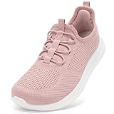STQ Wide Fit Slip on Trainers Women Comfortable Womens Orthopedic Shoes Breathable Ladies Summer Shoe for Bunions Plantar Fasciitis Hammertoes Flat Feet Dark Pink, UK 5 / US 7