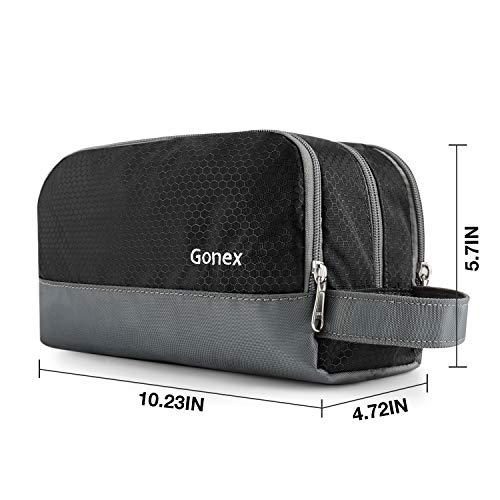 Travel Toiletry Bag Nylon, Gonex Dopp Kit Shaving Bag Toiletry Organizer Black