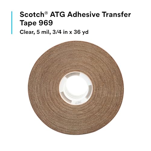 3M Scotch ATG Adhesive Transfer Tape 969, Clear, 3/4 in x 36 yd, 5 mil (Pack of 12)