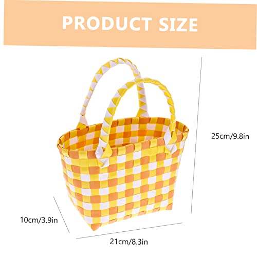 Zerodeko 2 Peças Cesta De Mão Tecida Em Pvc Sacola De Artigos Diversos Decoração Rústica Mini Cestas