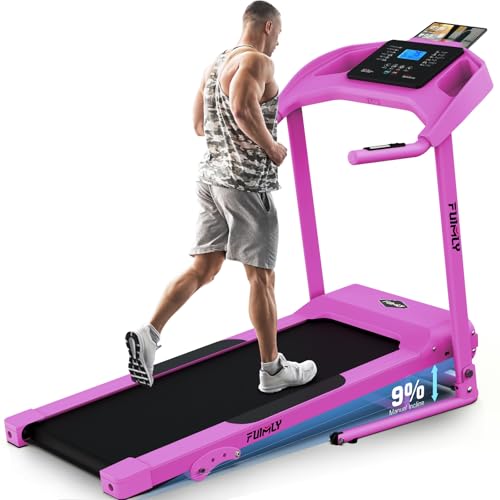 Image of Incline Treadmill Foldable, Smart Portable Treadmills for Home with Body Fat Measurement & Heart Rate Sensor, 3.5HP Heavy Duty Folding Treadmill 400 LB Capacity with Silent Shock Absorption