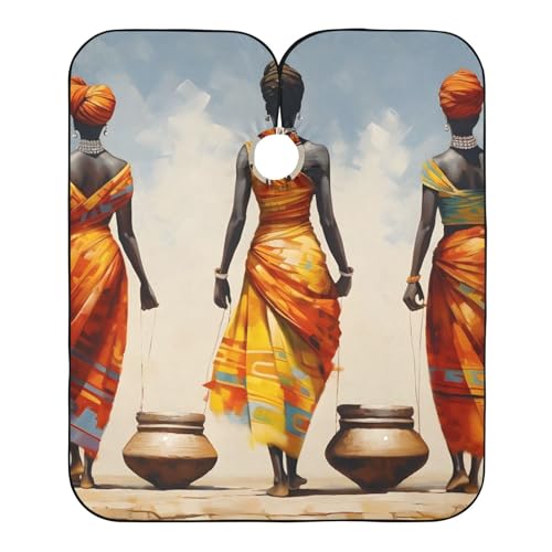 Hezely African Woman Hair Dye Cape, Barber Cape for Adults,Waterproof Salon Cape,Waterproof Hairdressing Styling Hair Cutting, 65