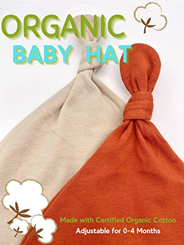 Organic Baby Hat for Boys/Girls/Newborns/Infant Hospital Hat (Mocha/Pumpkin)2