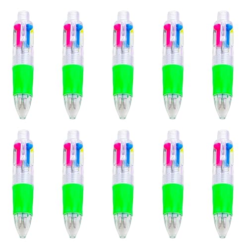10 個多色ペン 4 で 1 格納式ボールペン小型ボールペン学校事務用品書き込み用