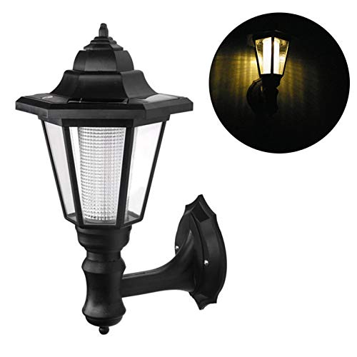 Preisvergleich Produktbild OurLeeme Solarbetriebene Wandlaternen, Solarwandlampe im Freien Sonnenlicht angetriebenes Auto AN / AUS wasserdicht für Gartenzaun-Yard (Warmweiß)