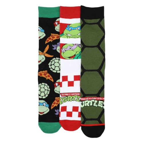 Chaussettes Tortues Ninja Bioworld décontractées pour homme en lot de 3 paires multicolores