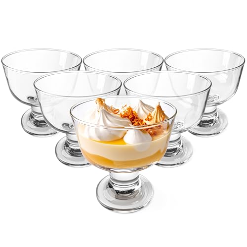 Glasmark KROSNO 1992 Coupe Dessert Coupelle Glace 270 ml Verre Robuste Lavable Au Lave Vaisselle Brillant Transparent
