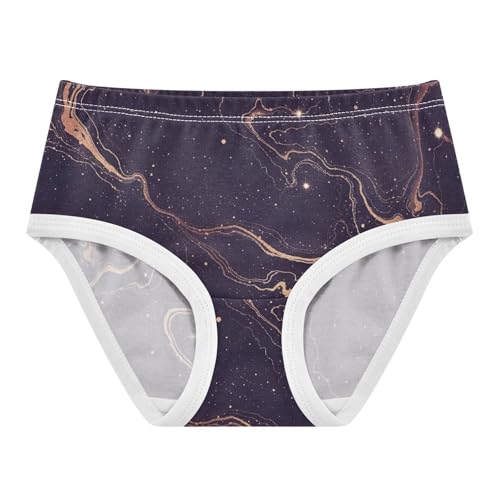 Toddler Girl Briefs, Galaxy Star Purple Marbe Cotton Underwear Girls, 2T–8 Years