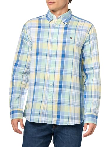Image of Tommy Hilfiger Men's Long Sleeve Casual Linen Button Down Shirts in Regular Fit