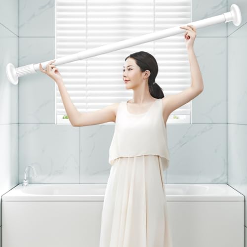 Tringle à rideau de douche réglable sans perçage noire résistante - 3