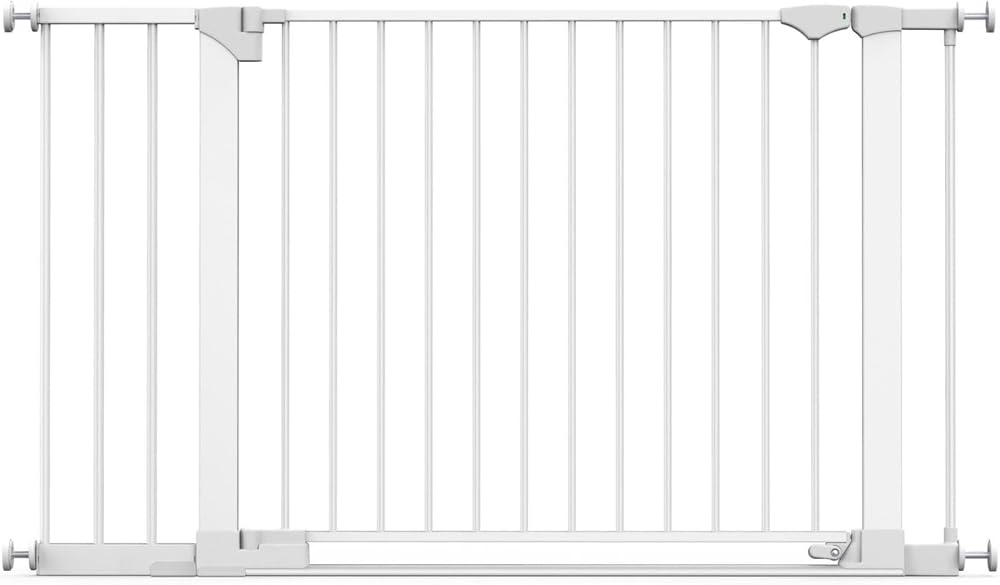 Safetots Puerta De Seguridad SafeStep, Blanca, 131cm - 138cm, Puerta de Seguridad Extra Baja, Puerta Extra Ancha de 81cm, Puerta Extra Ancha para Escaleras Pasillos y Puertas Bebés y Niños Pequeños
