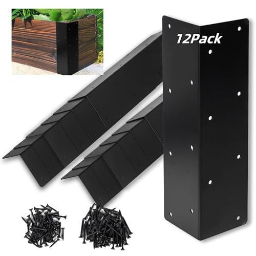 Raised Garden Bed Brackets - Black Metal -10
