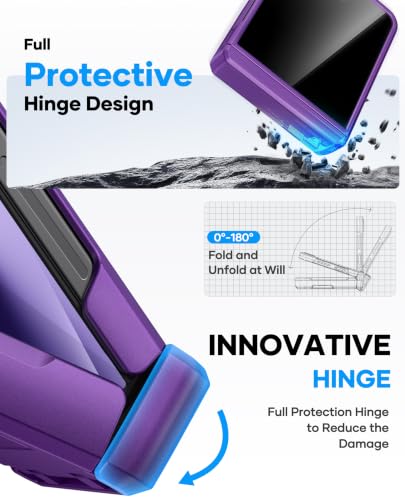 Image of ASAFCASE for Flip 7 Case Wallet with Privacy Screen Protector, Dark Purple