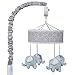 Trend Lab Gray and White Circles Plush Elephant Musical Mobile, Baby Mobile, Elephant Nursery Décor