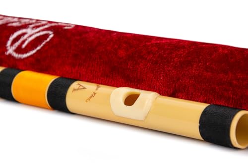 Image of Radhe Flutes PVC Fiber A Natural Bansuri Higher Octave Right-Handed | Durable, Washable, Crack-Resistant Flute with Velvet Cover, Paper Tube & Beginner Course