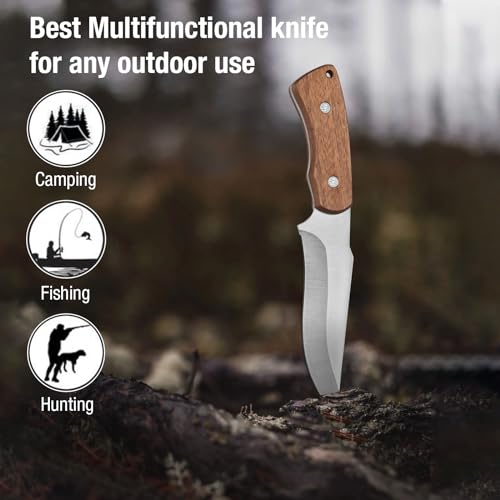 Esie Houzie LS-ST1623 Fixed Blade Knife, 8.5 Inch Full Tang Carbon Steel Hunting Knife thumb #5
