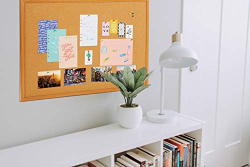 Innovart Cork Bulletin Board 48" X 36" With 40 Push Pins, Corkboard With Oak Wood Frame, Cork Notice Board For Home, Office, School #TOP6