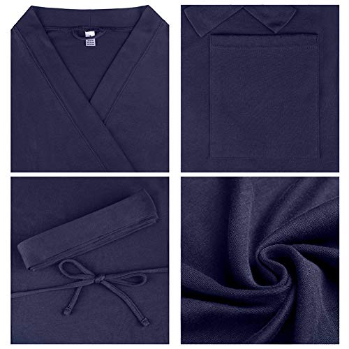 Image of U2SKIIN Womens Robes, 100% Cotton Lightweight Robes 3 /4 Sleeves Kimono Knit Soft Loungewear Short Bathrobe