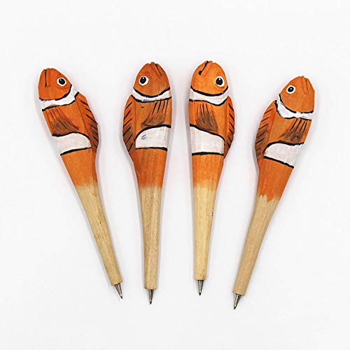 Bolígrafo de madera con tinta gel, diseño animales miniatura 5