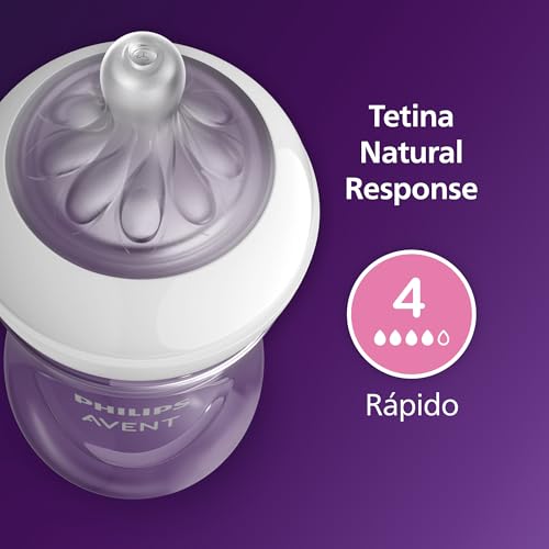 Philips Avent, biberão Natural Response de 330 ml com Flow 4 ( para bebés de 3 meses ou mais), SCY906/11