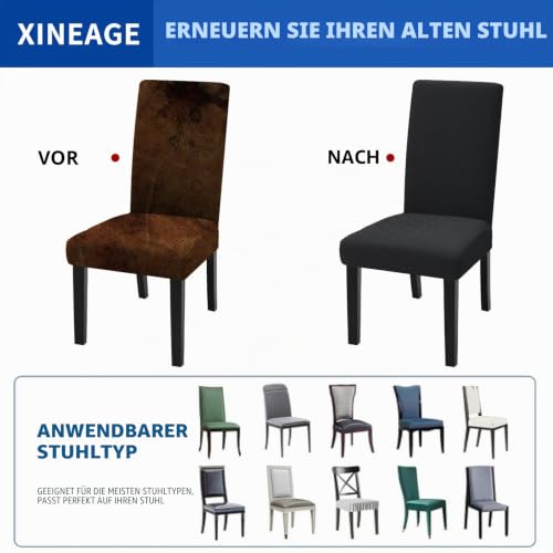 XINEAGE Stuhlhussen 6er Set, Stretch Stuhlhussen für Esszimmerstühle, Universale Stuhlhussen Waschbar Abnehmba für Hotel, Zeremonie… – Ansicht 5