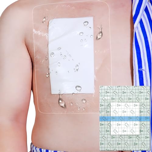 Waterproof Shower Protector Large Cover Shields for PICC Central Line Peritoneal Dialysis Chest Port Feeding Tube PD Catheter Accessories Bandages with Non-Stick Center Pad 10x12(Pack of 7)