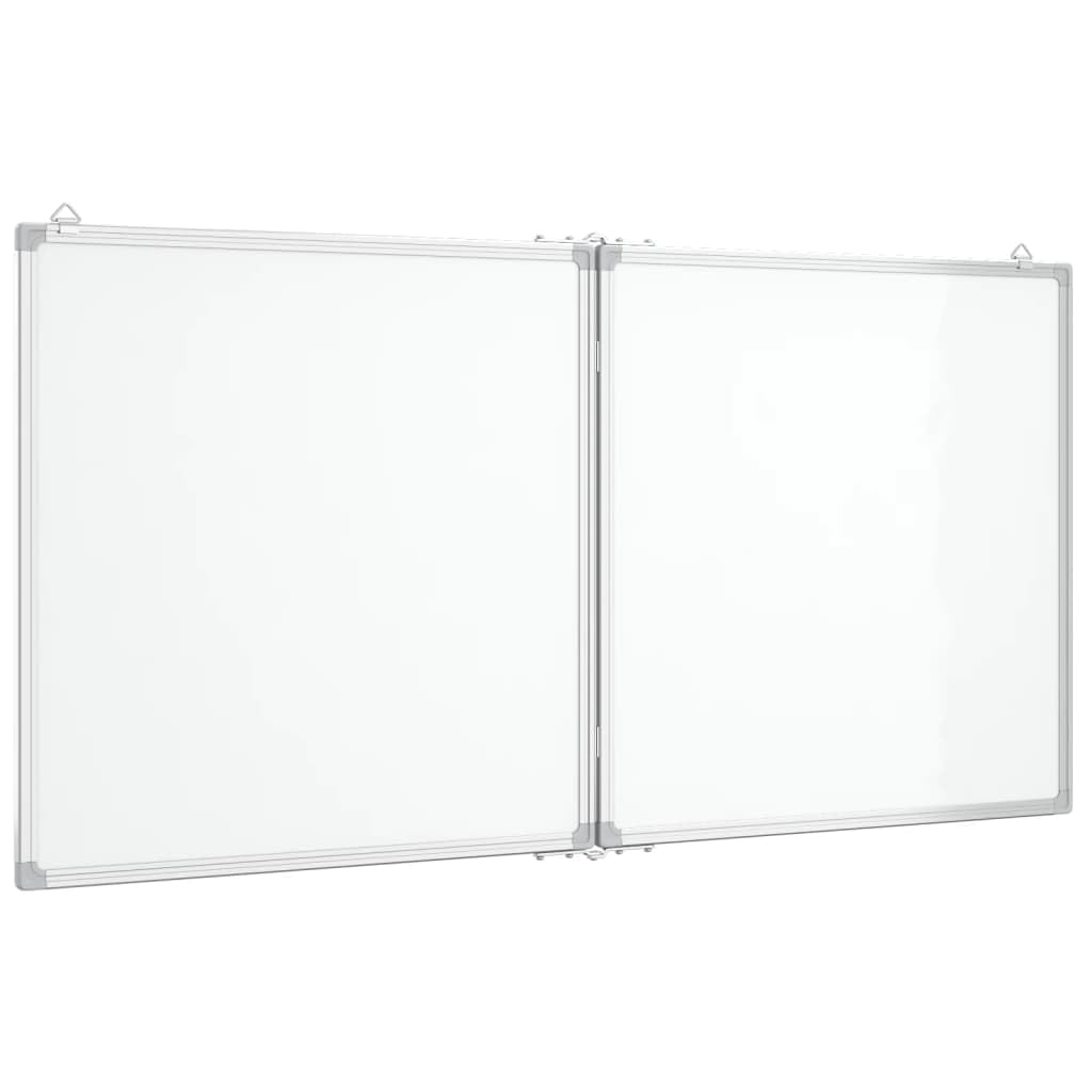 vidaXL Magnetic Whiteboard Foldable, Dry Erase White Board for Wall, Writing Board for Home Office and School, Writing Board for Notice, Aluminium