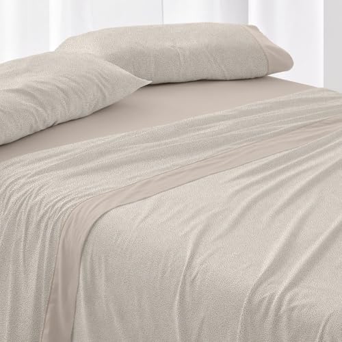 Parure de lit de 90 cm au fini sable mat et design moderne géométrique 047