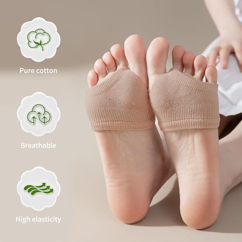 Image of SooGree 6 Pairs Toe Topper Socks Women Invisible Socks Toe Cover Liner Half Socks Seamless Non-Slip Toe Half Socks