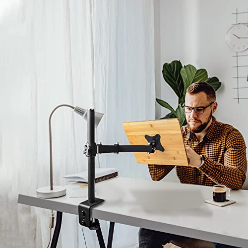 Wishacc Book Stand With Clamp, Aluminum Alloy And Bamboo Material Build, Table Side Design, Height Adjustable, Desktop Reading Mount Holder With Sturdy Page Clips (11 X 8.1 Inches) #TOP6