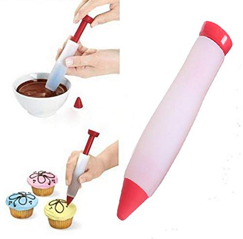 Ototon Seringue Stylo de Crème en Silicone Stylo à Pâtisserie Outils de Cuisson pour Gâteaux Desserts Chocolat DIY Décoration