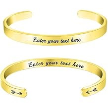 Cuff Bangle Bracelets, Adjustable Bracelets for Women Engraved,Inspirational Gifts,Personalized Gift...