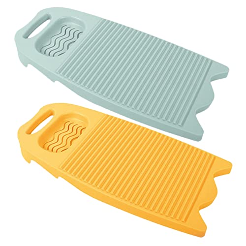 Holibanna 2pcs Laundry Board Hand Washing Scrubbing Tool Sturdy Washboard Soap Holder Slip for Household Laundry Use