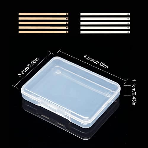 SUNNYCLUE 1 Box 60Pcs 2 Colors Vertical Stamping Blank Bar Pendants Stainless Steel Metal Bar Charms Rectangle Tags for Jewelry Making Necklace Earrings, Gold & Sliver