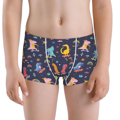 Boys' Cotton Boxer Brief Soft Underwear-Cartoon Dinosaur