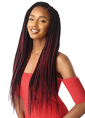 Outre X-Pression Long Length Yaki Twist Style Synthetic Hair Crochet Braid - SENEGAL TWIST MEDIUM NATURAL TIP 45 STRANDS 20" (2T1B/350)