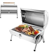 Faltbarer Holzkohlegrill 40x22x25cm - Portable BBQ Für Camping, Garten, Schwarz
