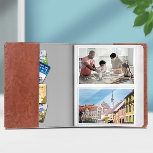 Fintie Photo Album for 4x6 Photos - 112 Pockets Vegan Leather Cover Memory Albums Book for Birthday Family Anniversary Vacation Pictures (Vintage Brown)