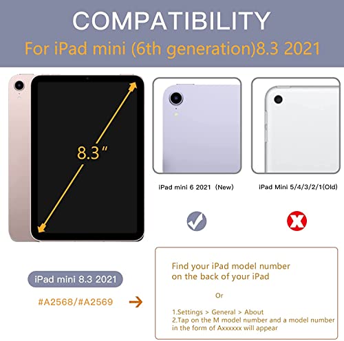 Image of SwooK Case for iPad mini 6 Case /iPad mini 6th Generation Case 2021 8.3 Inch with Pencil Holder, Hybrid Slim Clear Back Shell for iPad mini 6 Case (Light Purple, iPad mini 6 8.3 inch)
