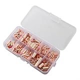 250 Stück Aderendhülsen-Set, 7 Größen, Kupfer-Crimpverbinder, elektrische Stoßklemmen für Haushaltsgeräte, Automobil- und Marine-Ausrüstung