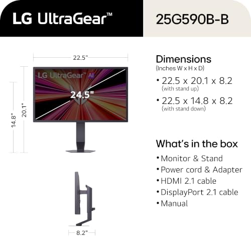 Image of LG 25G590B-B 25-inch Ultragear 1080p Full HD IPS 1000Hz 1ms Gaming Monitor