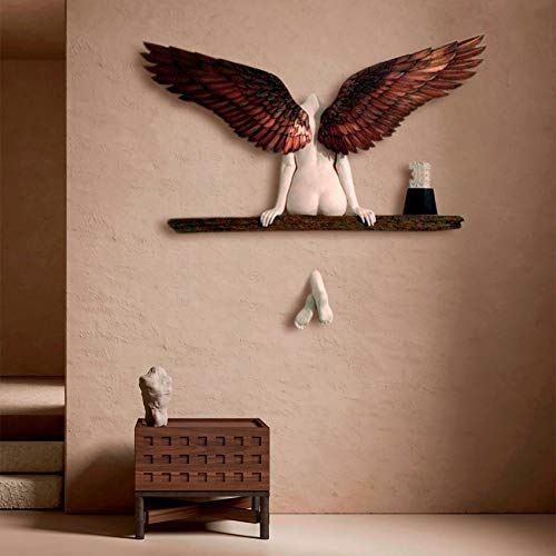 Wall Decor Angel on Floating Shelves Wall Sculpture Aesthetic Art Sculpture Home Decorations 3D Printed Statue for Living Room Bedroom Indoor Outdoor Decorations Christianity The Holy Angels Art