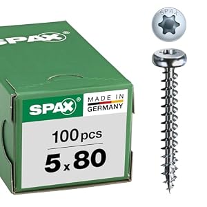 SPAX – SPAX Universalschraube, 5,0 x 80 mm, 100 Stück, T-STAR plus,