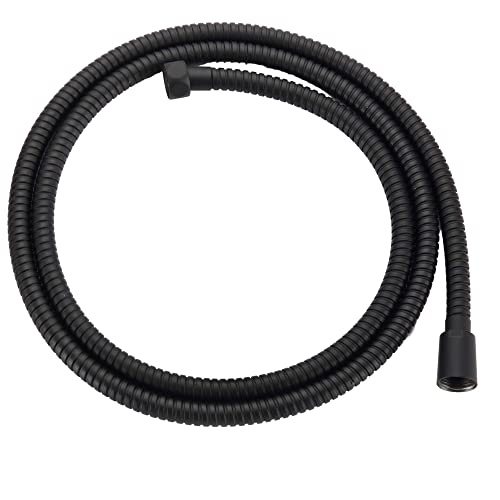 All Metal Shower Hose For Hand Held Shower Heads, Matte Black | Extra Long 72 Inch Cord Made With Commercial Grade Stainless Steel | Universal Replacement Part For Handheld Showerhead Hoses