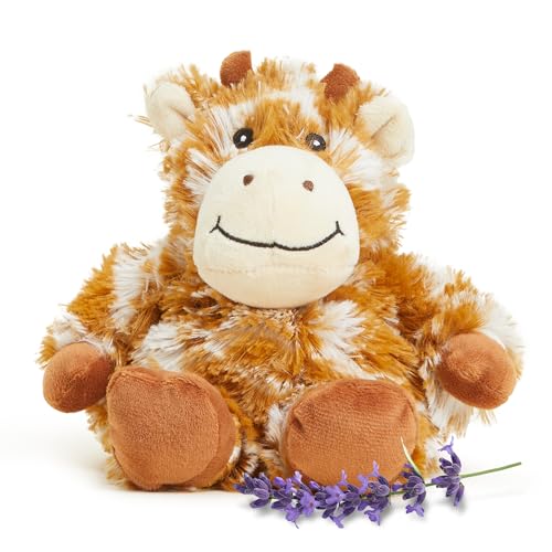 Image of warmies Junior Microwavable & Weighted Stuffed Animals, Giraffe - Heated Stuffed Animal Plushie for Warmth & Comfort - Cute Soft Plush Toys for Adults & Children (Boys, Girls, Babies & Toddlers)