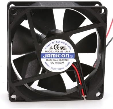 JF0825B1UR-R Fan, Dual Ball, 12VDC, 52 CFM, 12" Leads, 80 mm x 80 mm x 25 mm Size
